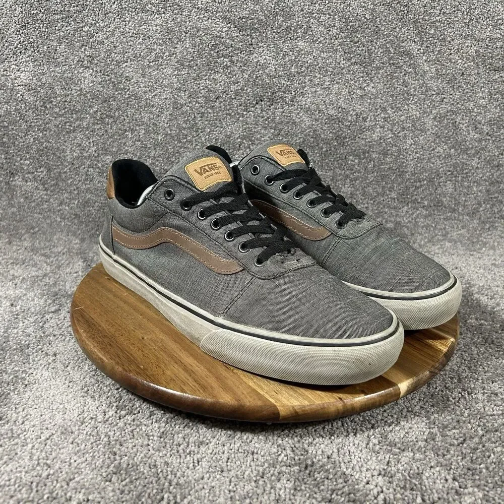 Vans Ward Deluxe Mens Size 13 Gray Brown Casual Athletic Skate Shoes Used